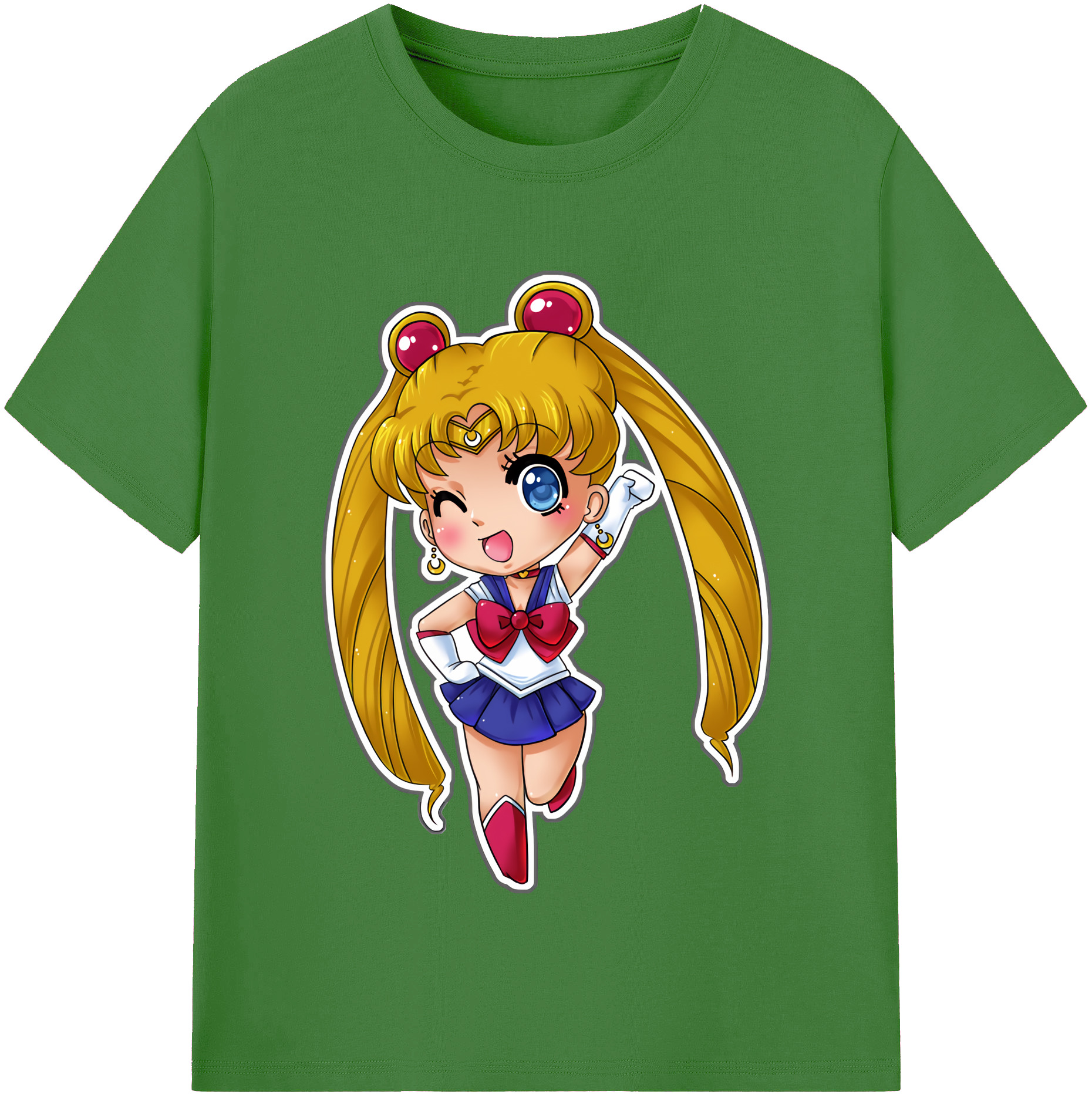 （画像用） 美少女戦士セーラームーン 月野 うさぎ つきの うさぎ Sailor Moon Tsukino Usagi レディースカジュアルプリントTシャツ（綿100％）